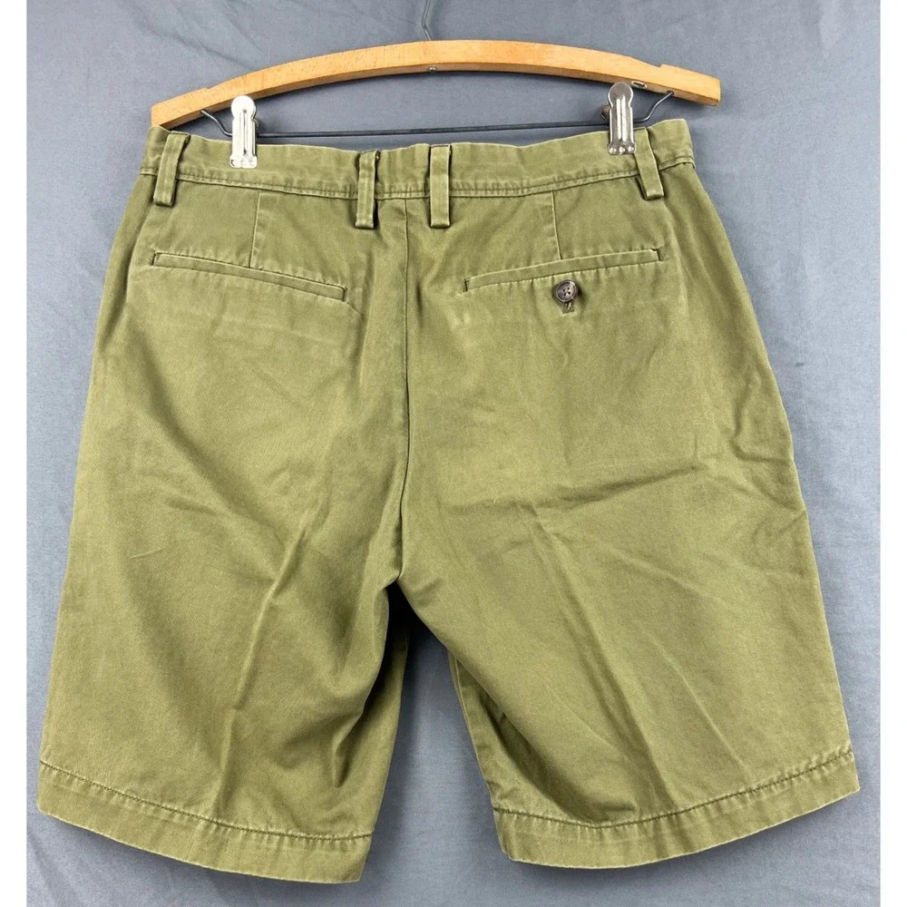 Banana Republic Aiden Shorts Mens 30 Fresh Olive Green Chino Cotton Twill
